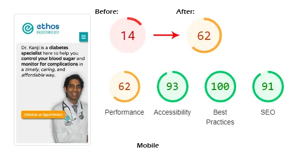 ethosendo page insight score