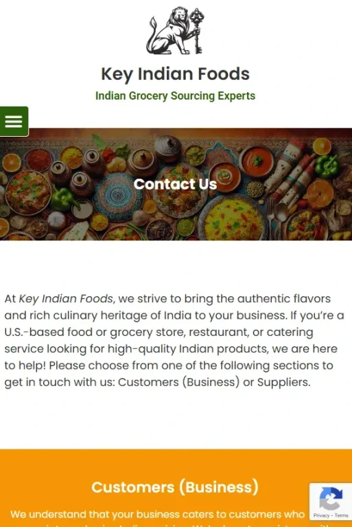 key indian foods responsive menu